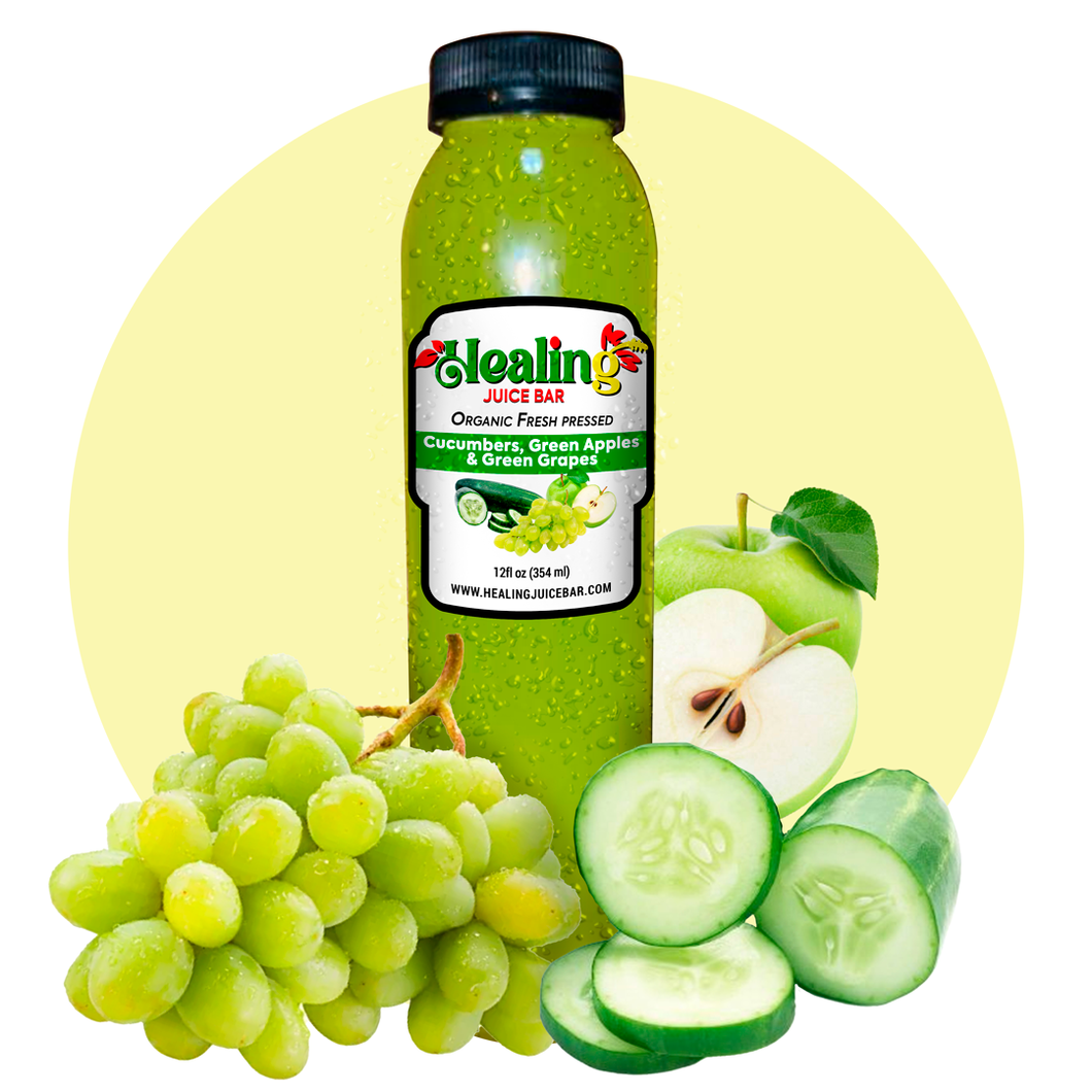 Organic Fresh Pressed Cucumber, Green Apples & Green Grapes